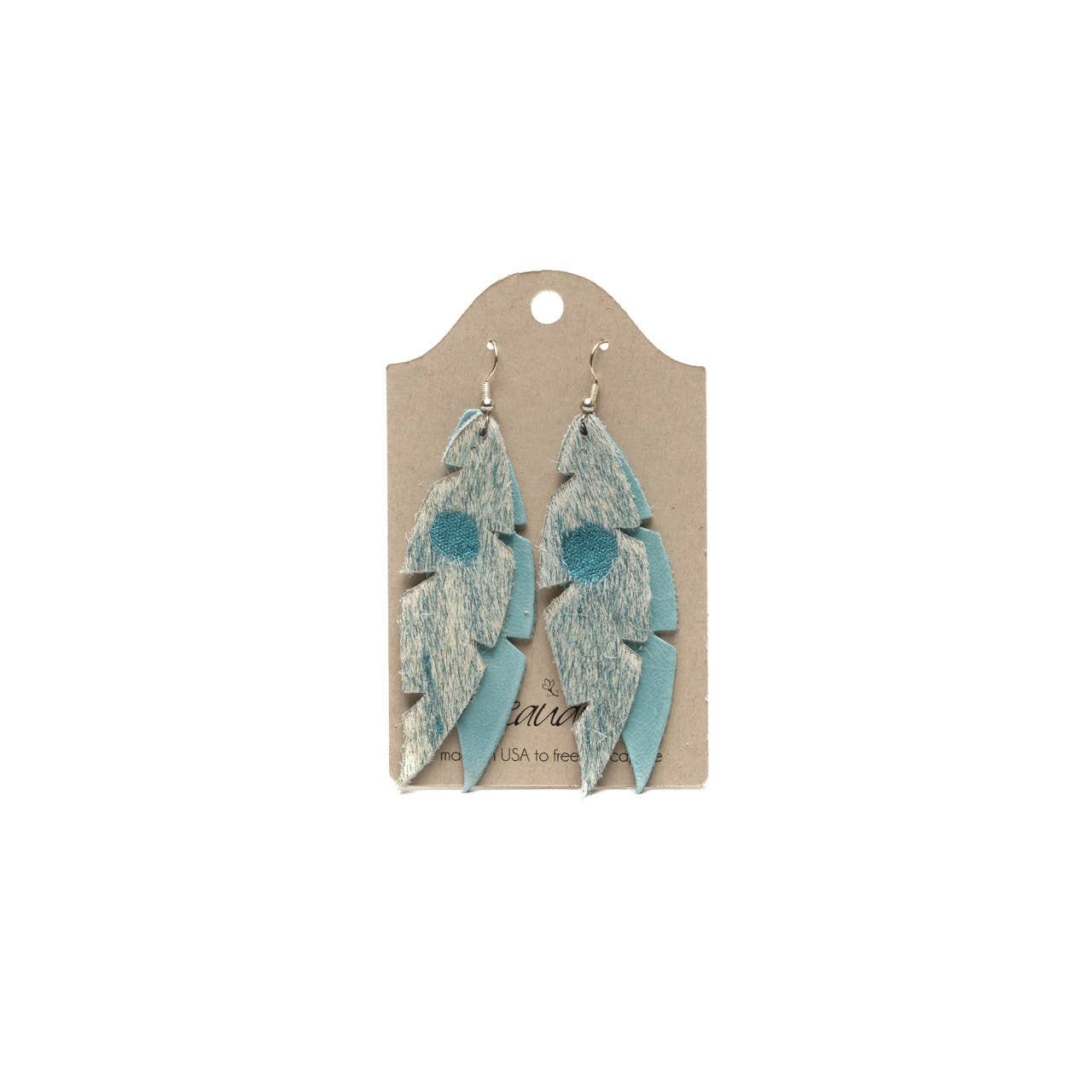 Dove Earrings | Cowhide & Leather Feather