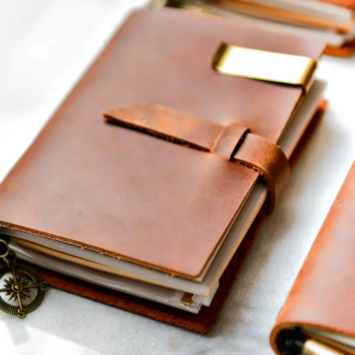 Refillable Distressed Leather Journal