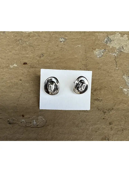 Sterling Silver Cowboy Hat Earrings